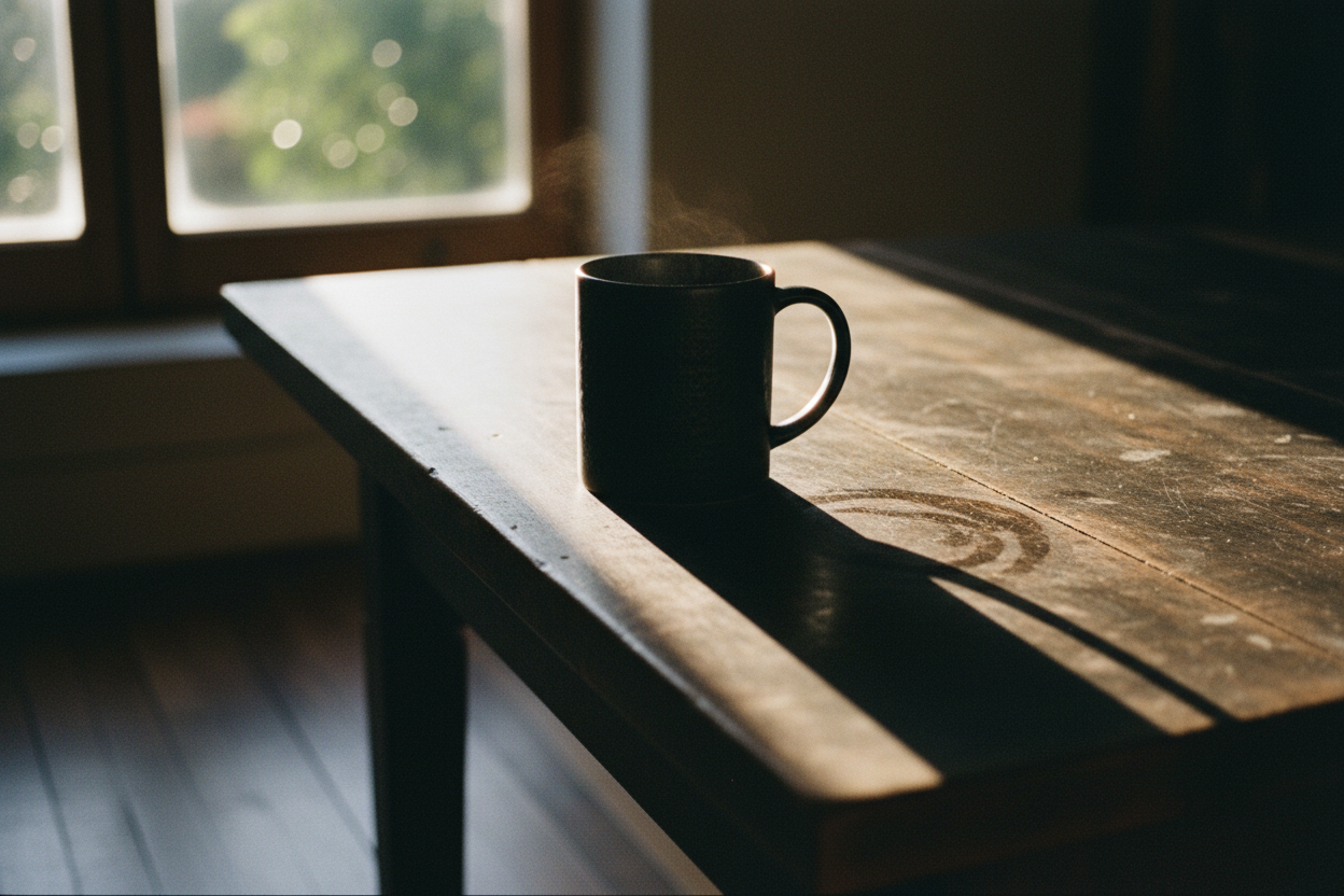 Black Mug Morning Light